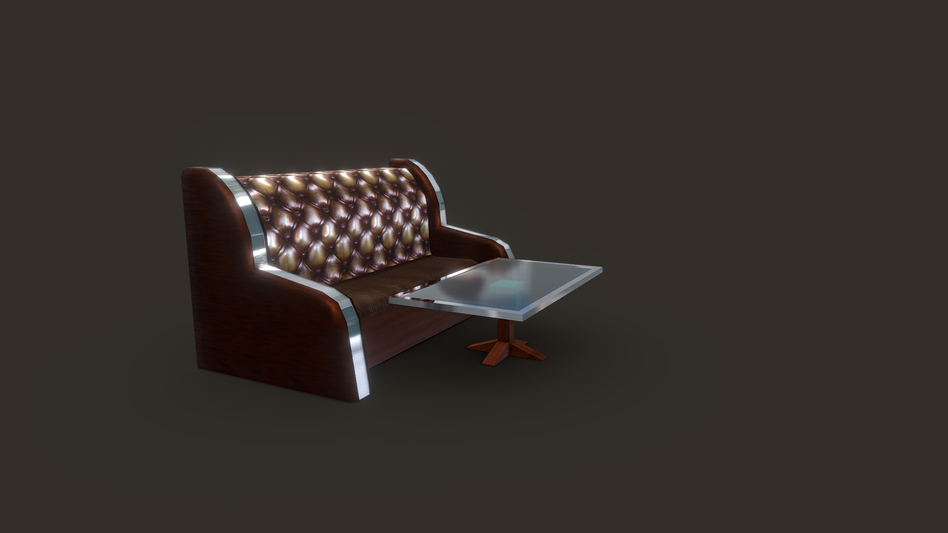 Vintage Diner Booth with Tufted Leather and Glass Table – Retro Lounge ...
