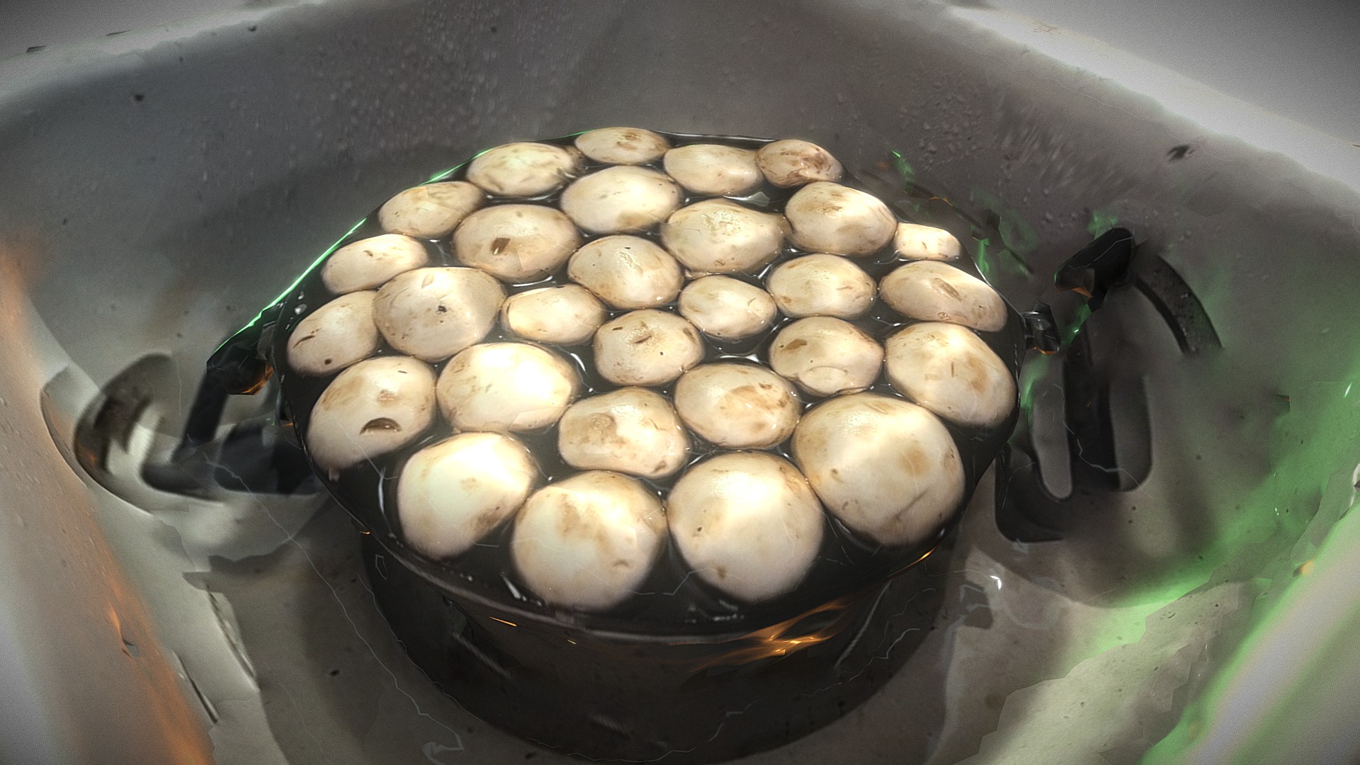 Dream Fuel | sink with pot of mushrooms floating | Fab