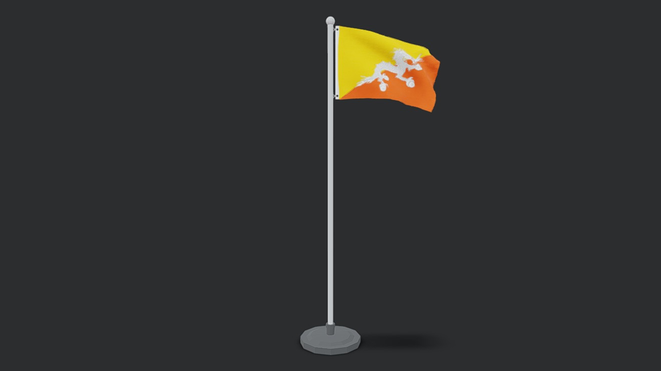 Low Poly Seamless Animated Bhutan Flag | Fab