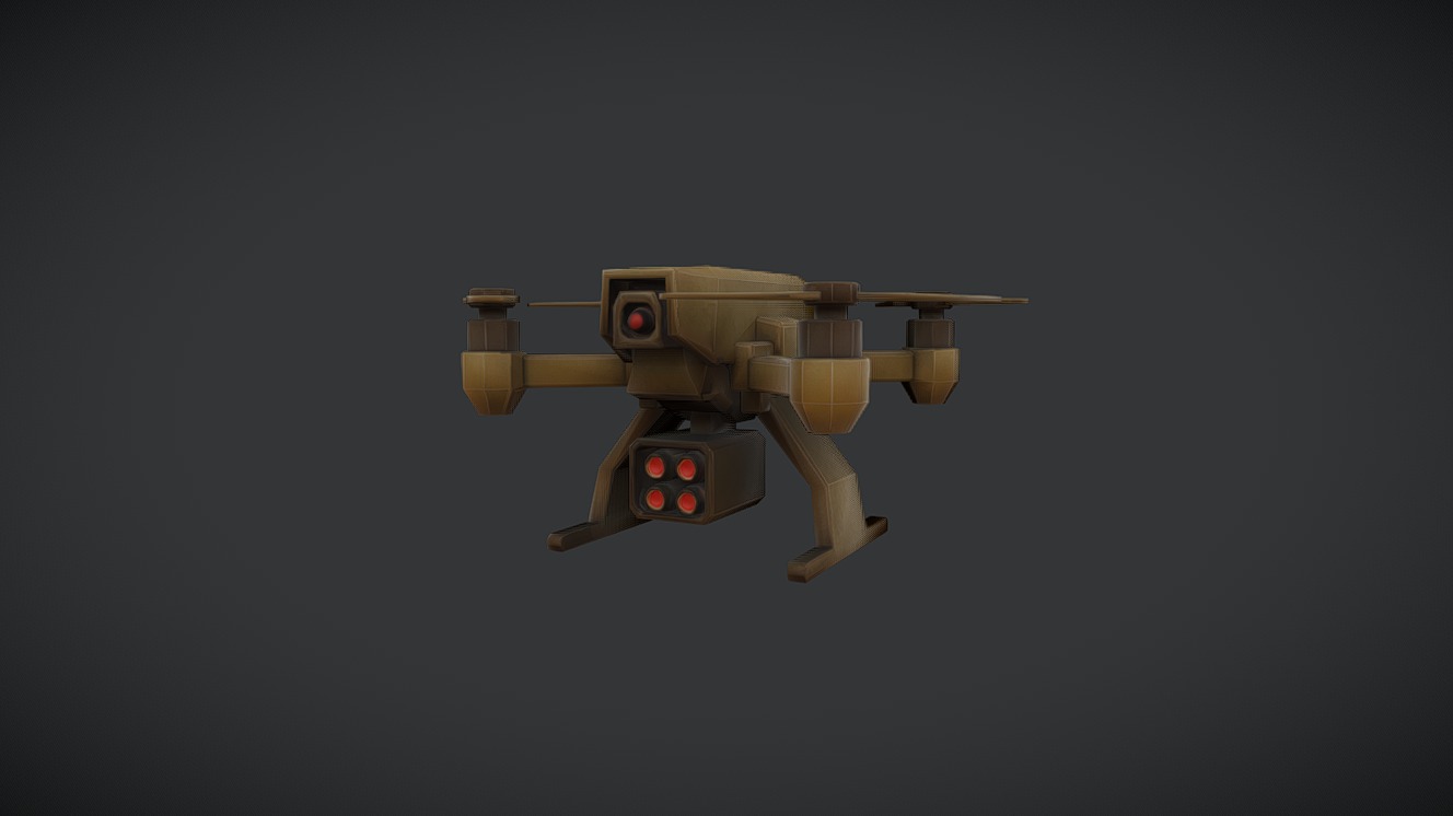Military-Style Drone Low Poly | Fab