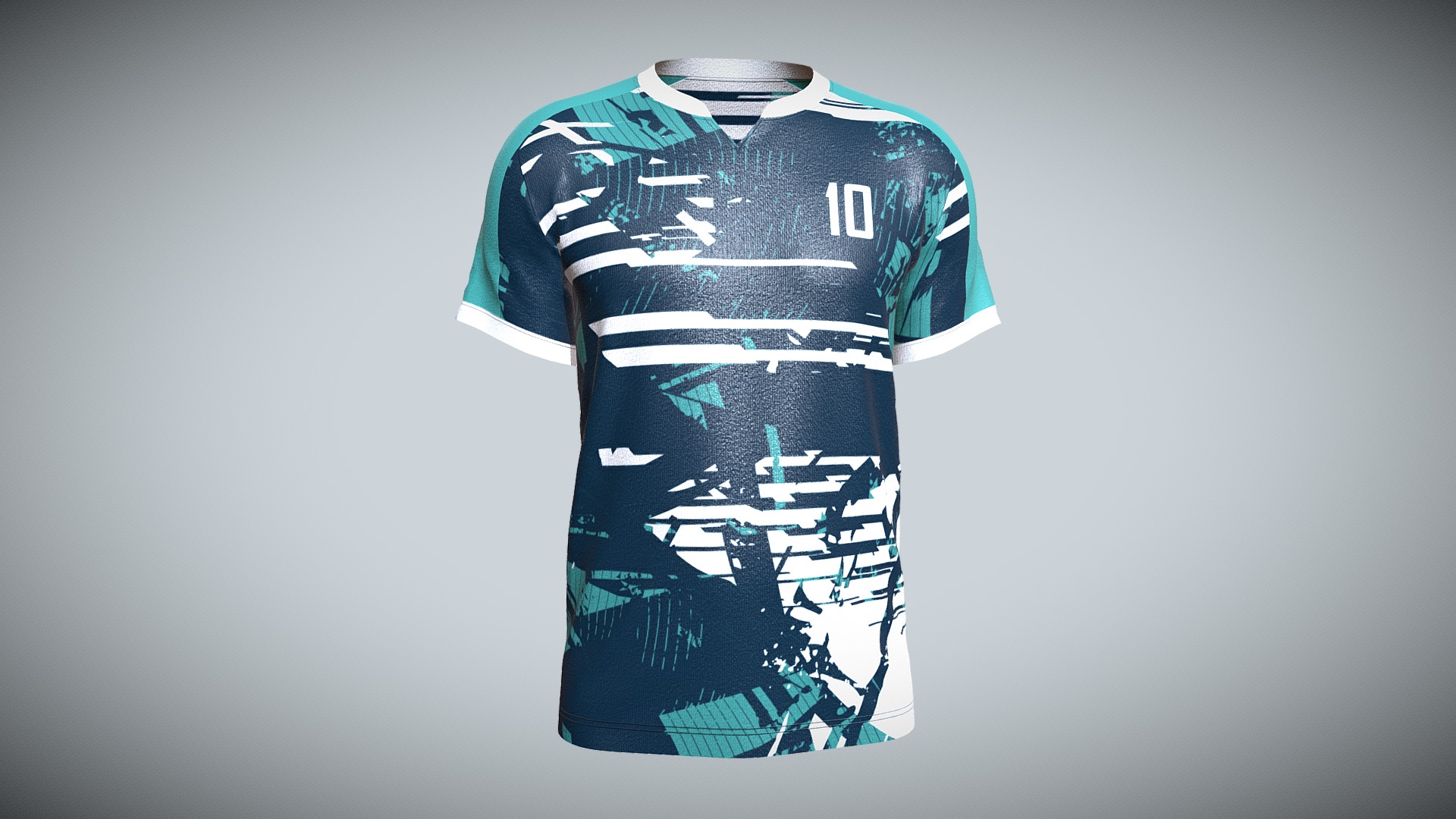 Men's Soccer Multi Color Blue Jersey Player-10 | Low Poly | Fab